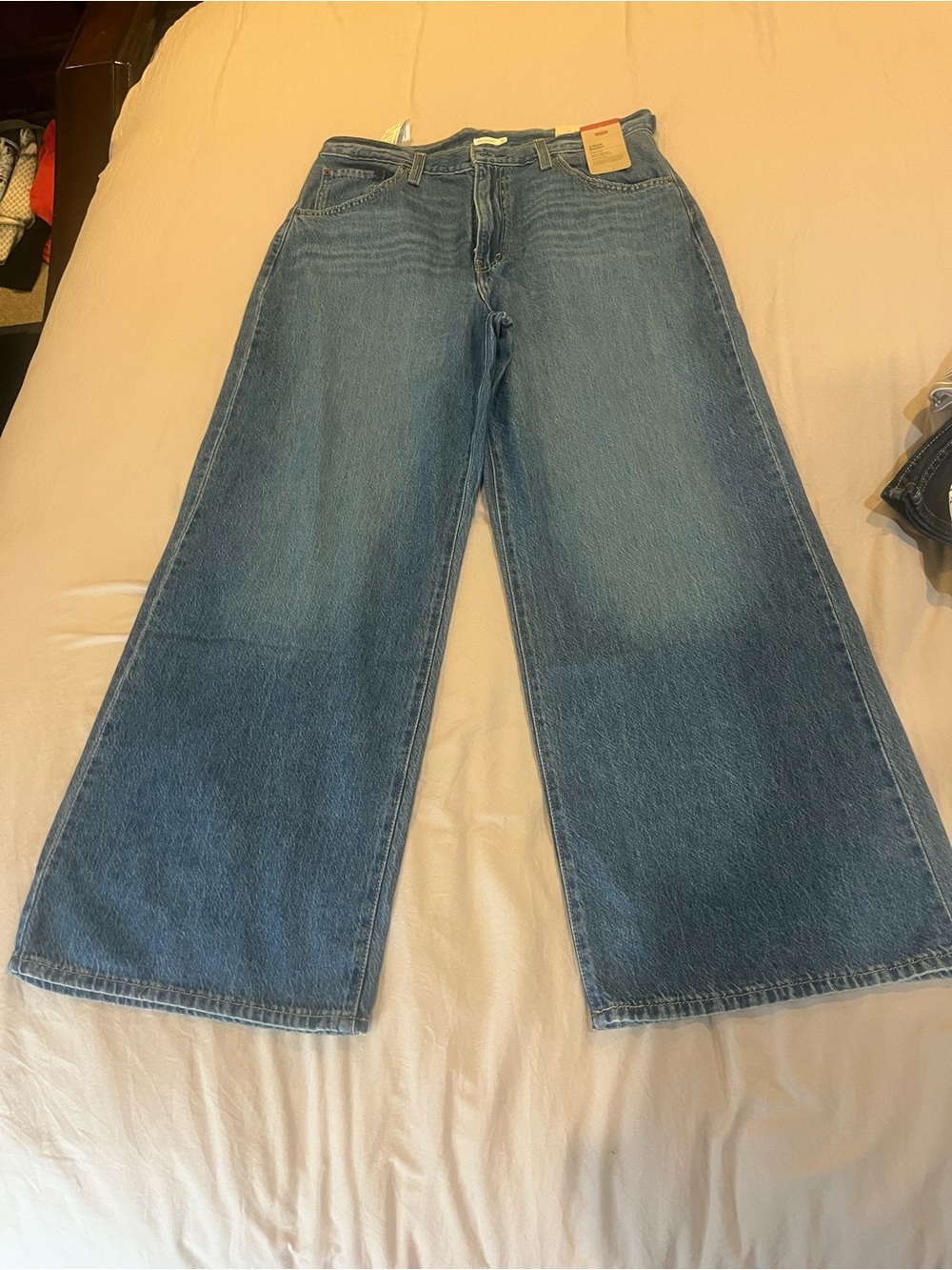 Levi's Wide Leg Flare Jeans in Medium Blue